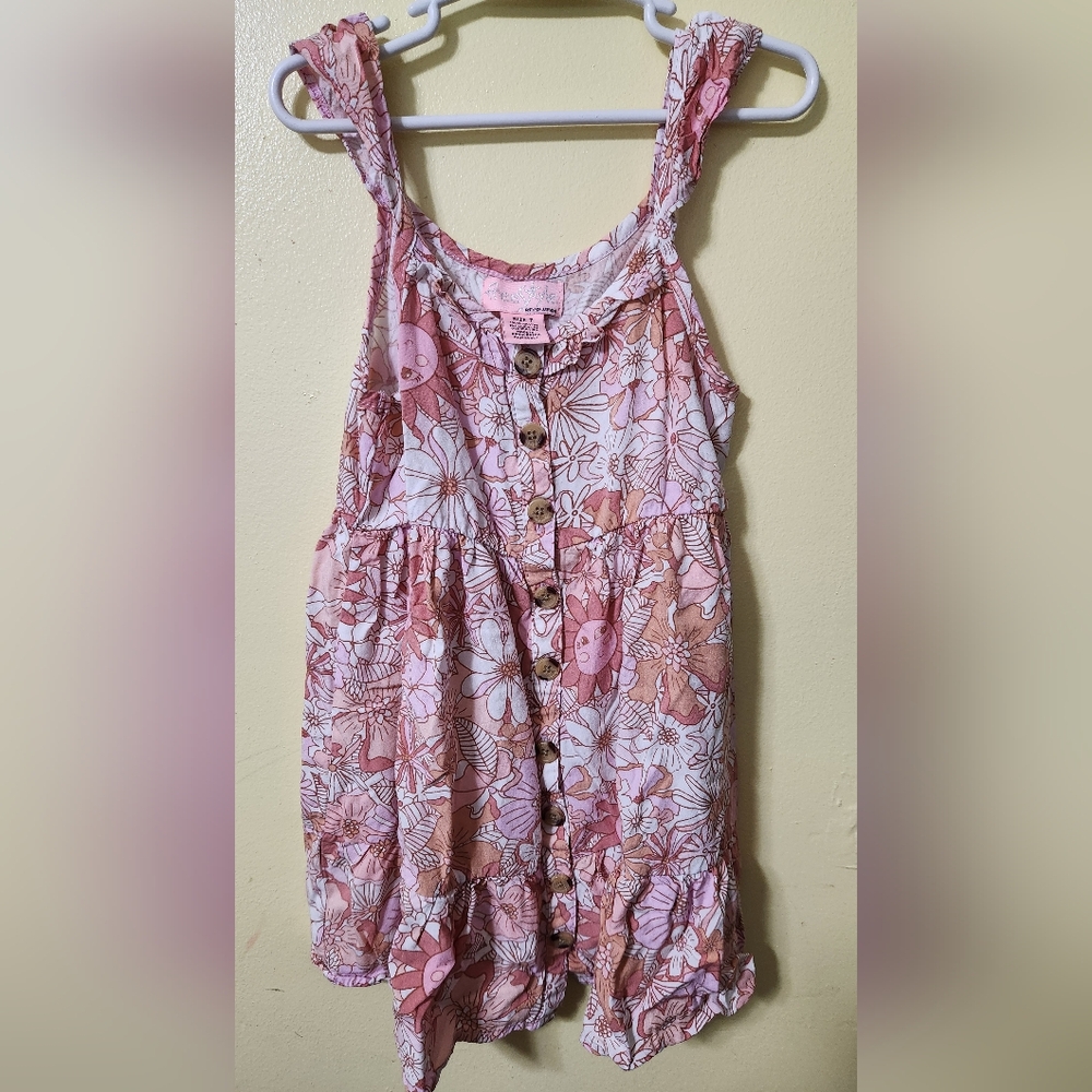 Floral Pink Sleeveless Dress